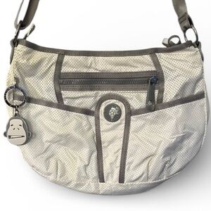 Kipling Gorilla Girlz Crossbody Bag White Grey Perforated